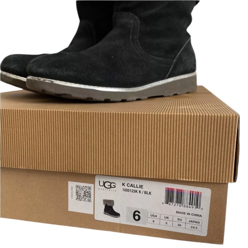UGG Women’s Boots K Callie Girls Black Boots Size 6 - Picture 7 of 10